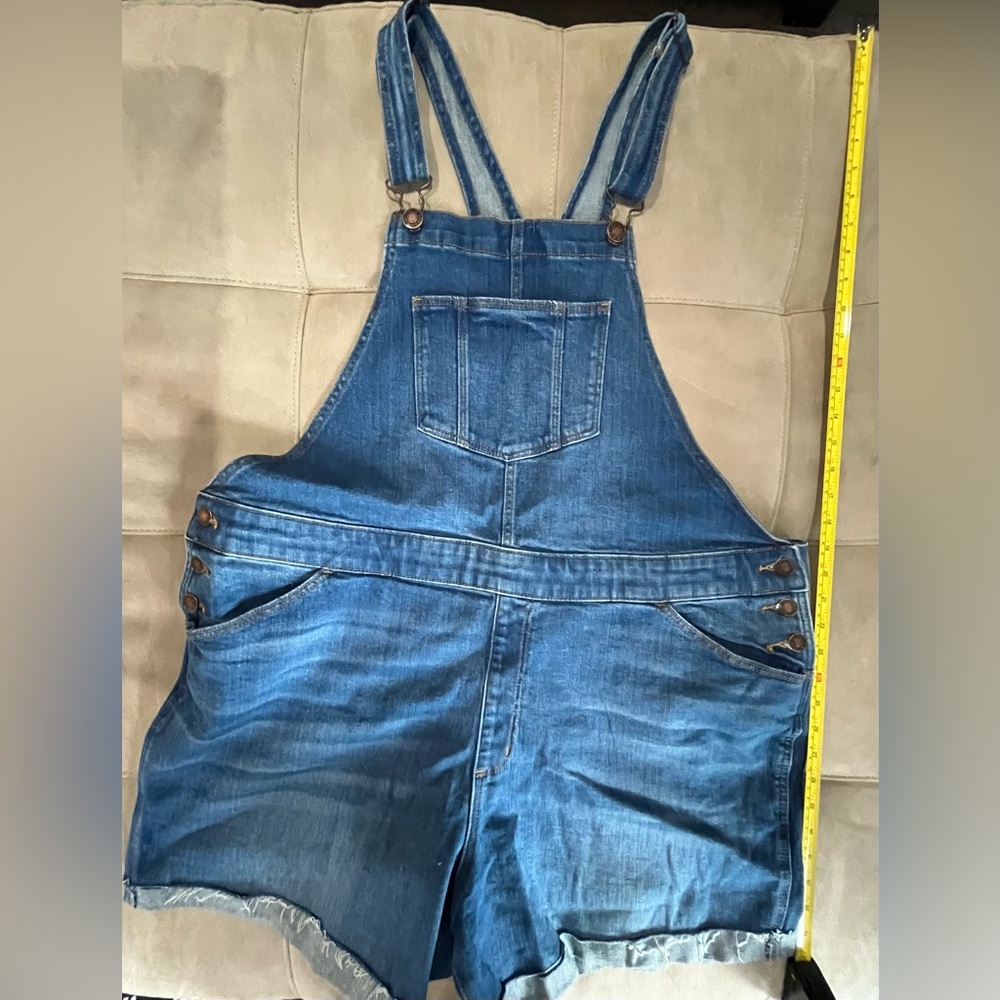 Denim Short Overalls with Adjustable Straps
